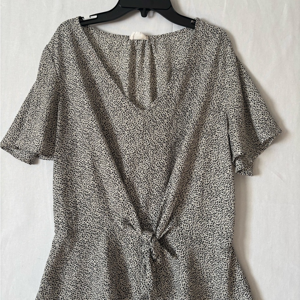 Sienna Sky Black and White Peplum Blouse